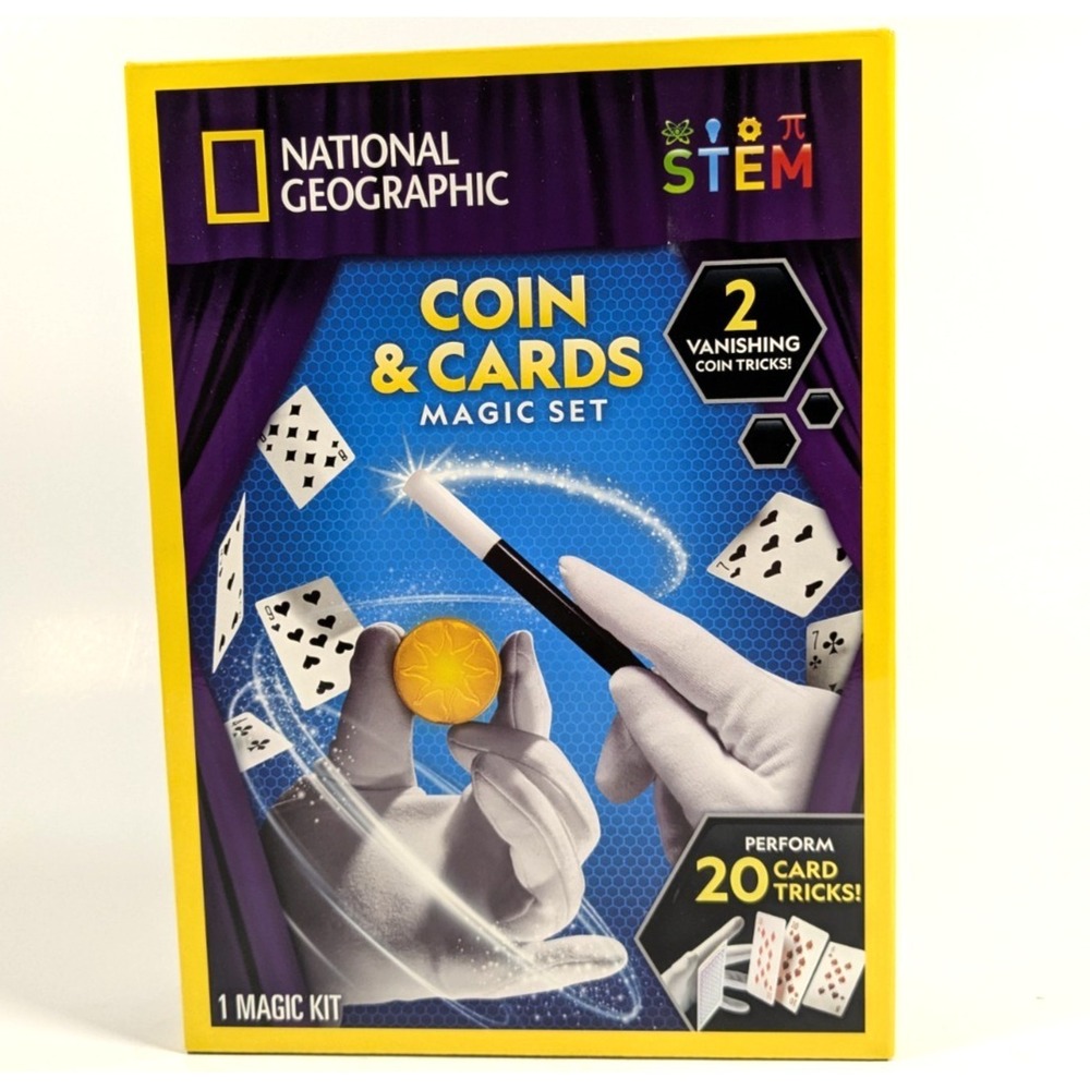 National Geographic Coin & Cards Magic Set STEM Toy Step By Step Online Lessons